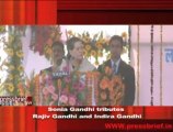 Sonia Gandhi tributes  Rajiv Gandhi and Indira Gandhi