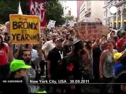 Wall Street demonstrators protest against... - no comment