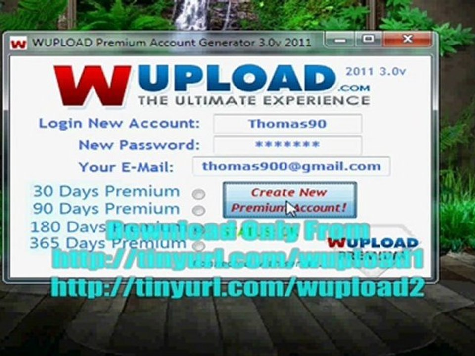 WUPLOAD Premium Account Generator 3.0v 2011