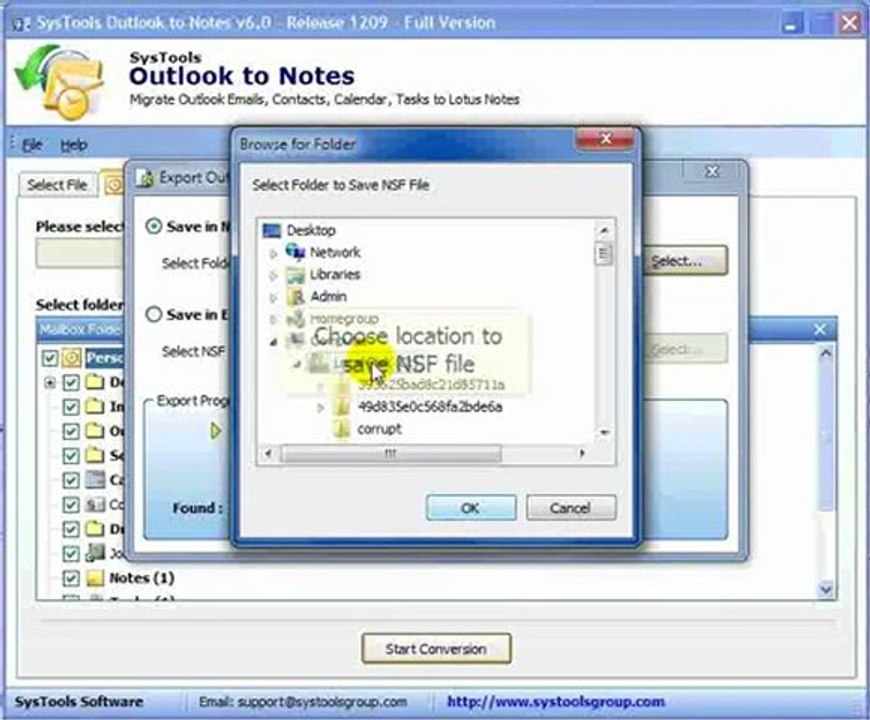 Outlook to Lotus Notes Conversion Tool