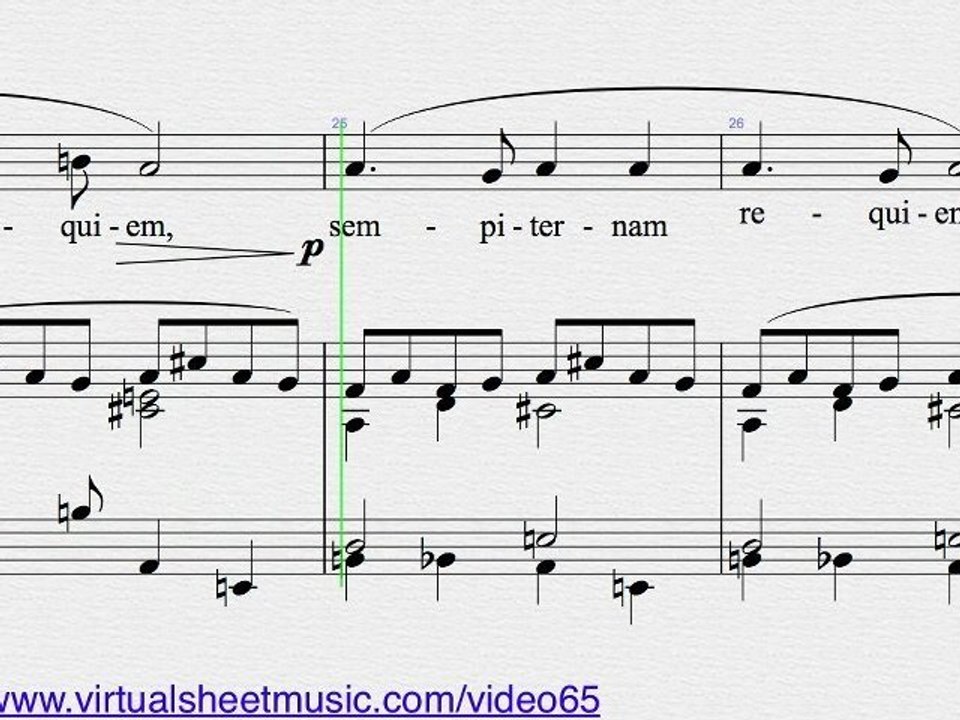 Gabriel Faure's, Pie Jesu (Blessed Jesu) voice and piano sheet music - Video Score