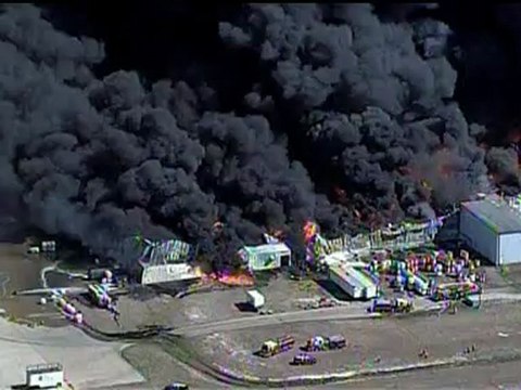 MASSIVE FIRE: US chemical plant in flames