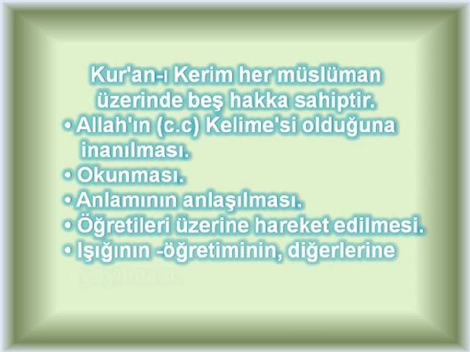 Kuran Kerim'in Haklari