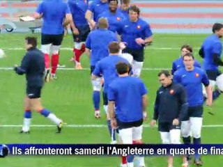 Rugby: entraînement des Français avant le match face à l'Angleterre