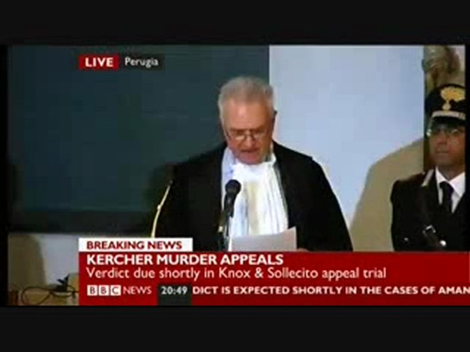 Amanda Knox Acquitted - Judge delivers verdict - NOT GUILTY