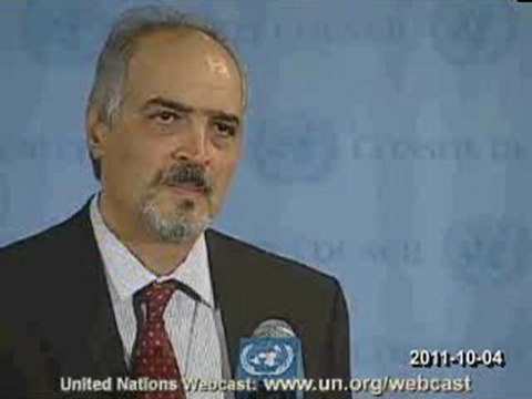 UN Security Council SYRIA Bashar Ja'afari - Media Stakeout