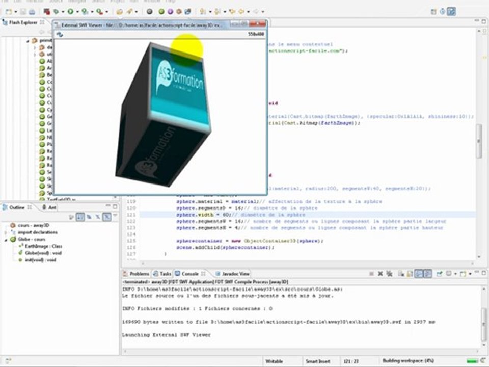 Créer une sphère en 3D dans Flash avec Away3D
