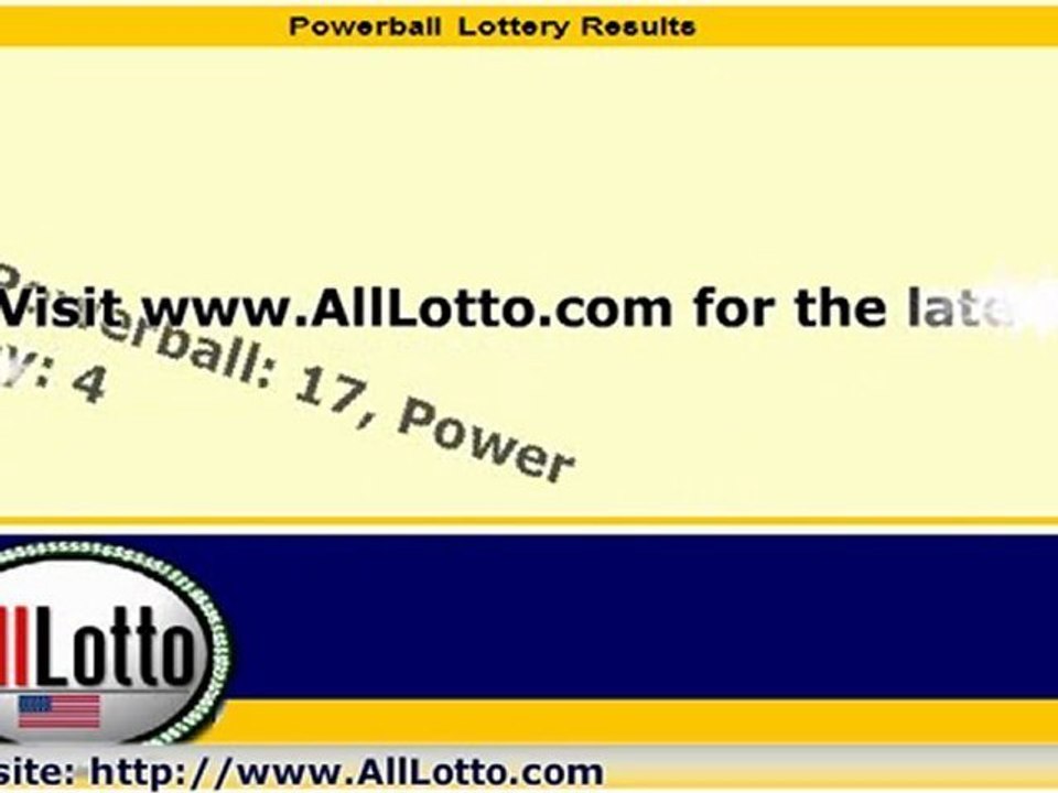 Powerball Lottery Drawing Results for October 5, 2011