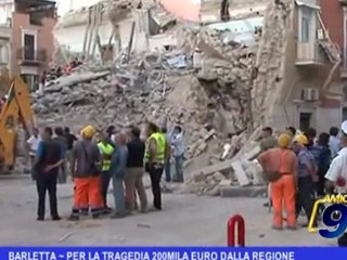Barletta  | Per la tragedia 200mila euro dalla regione