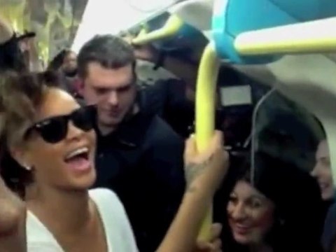 Rihanna Takes the Tube to Gig at London's O2 Arena