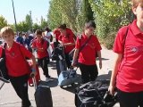 Llegada del equipo español a Madrid para jugar la Danone Nations Cup
