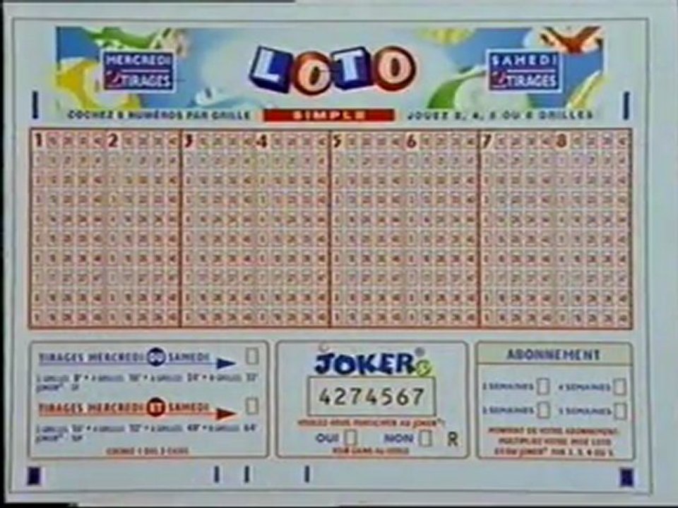 Publicité LOTO Francais des jeux 1999