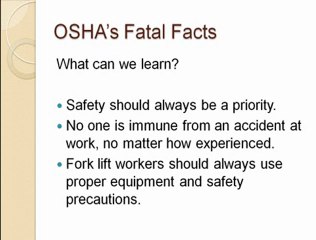 OSHA - Fatal Facts