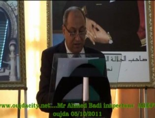 كلمة ذ احمد بادي باسم هيأة المراقبة التربوية بمناسبة اليوم العالمي للمدرس / بأكاديمية الجهة الشرقية  بوجدة