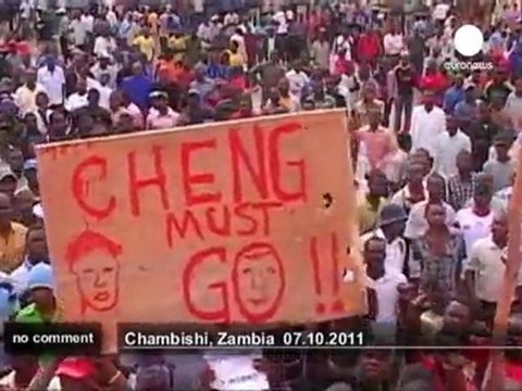 Des mineurs zambiens manifestent pour leur... - no comment