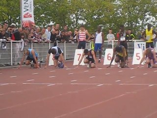 Chrsitophe Lemaitre à La Roche sur Yon au stade sur 100 M