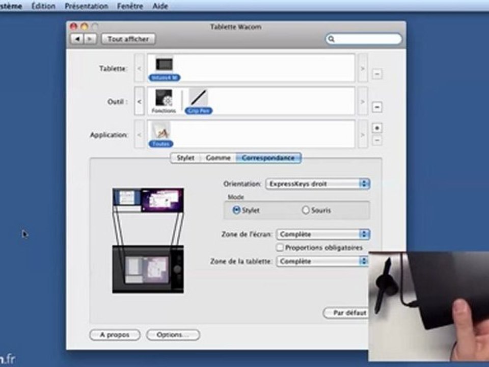 Wacom MasterClass Vol. 1 - Réglages pour gaucher ou droitier