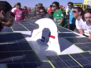 Solar cars race through Chile's desert