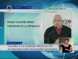 Chávez viajará a Cuba para exámenes médicos