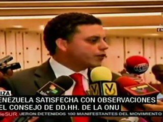 Venezuela satisfecha observaciones del Consejo de DD.HH.