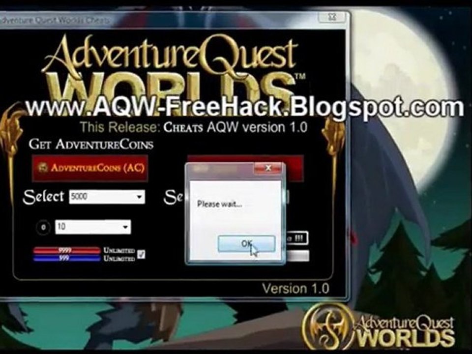 Adventure Quest Worlds Unlimited HP and Mana Hack