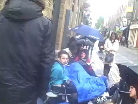 The queue for Kanye West's sneakers