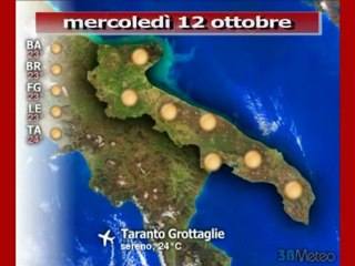 Previsioni del tempo, mercoledì 12 ottobre