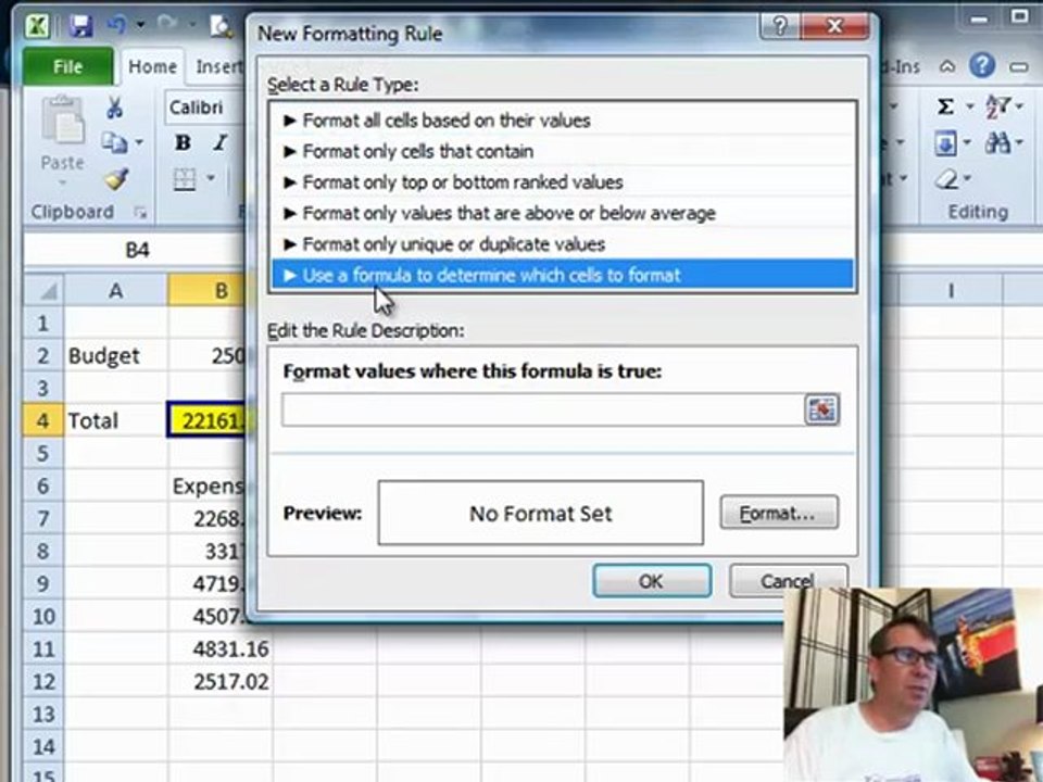 Learn Excel 2010 - "Within 25% of Budget": #1445