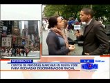 Cientos de personas marchan en Nueva York para rechazar la discriminación racial