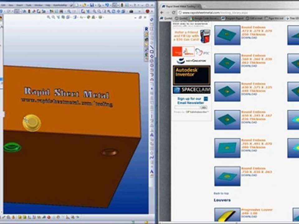 Rapid Sheet Metal Online SolidWorks Tooling Library