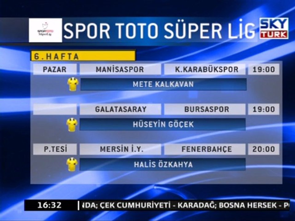 Süper Lig'de Haftanın Programı