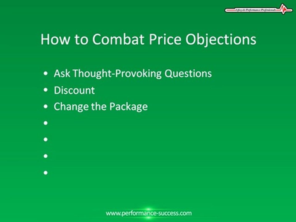 Overcoming Price Objections