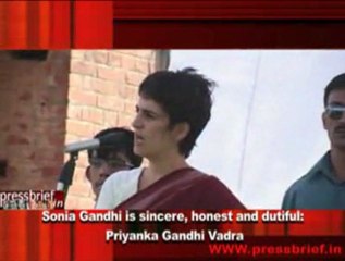 Sonia Gandhi is sincere, honest and dutiful-  Priyanka Gandhi Vadra