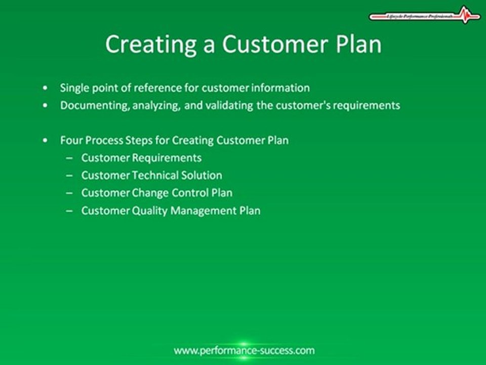 Customer Planning and Customer Planning Management