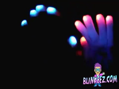 New! Halloween Magic Mitt Skeleton Black LED LightUp Gloves