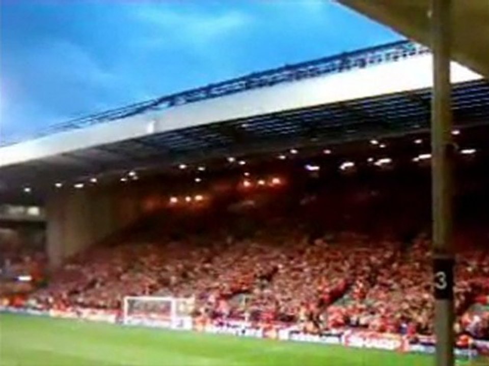 Liverpool FC The Kop singing - Fields of Anfield Road
