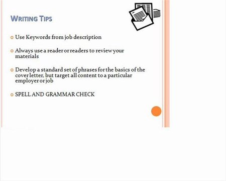 Writing a Good Cover Letter