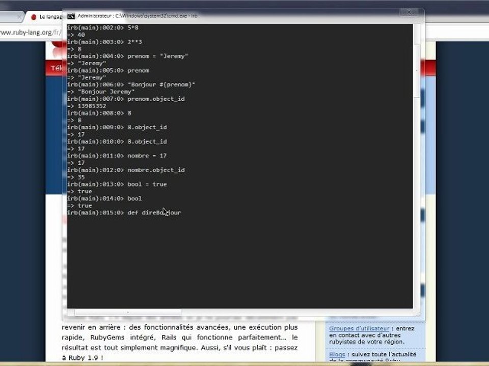 Ruby - Installation et compréhension - Les bases pour bien débuter