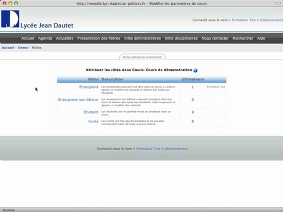 Moodle - Module pratique 3 : inviter les collègues à collaborer -  (5/6) (www.iutenligne.net)