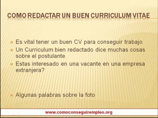 Como redactar un Curriculum Vitae