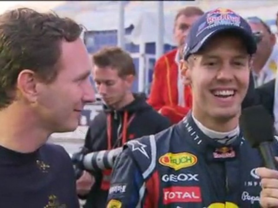 Celebrations of Red Bull Racing after winning World Constructor Championship at Korea 2011