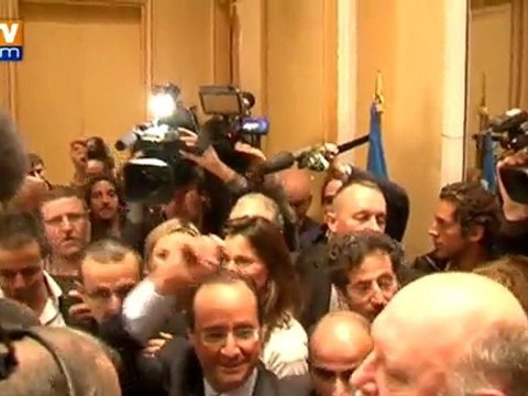 La victoire célébrée au QG de François Hollande