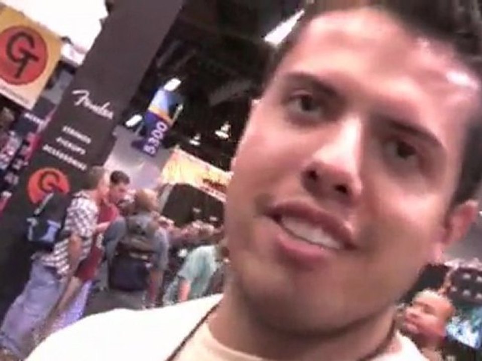 Rob Chappers at NAMM 2011 with Guthrie Govan