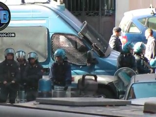 Strade laterali corteo presidiate - Roma 15 Ottobre