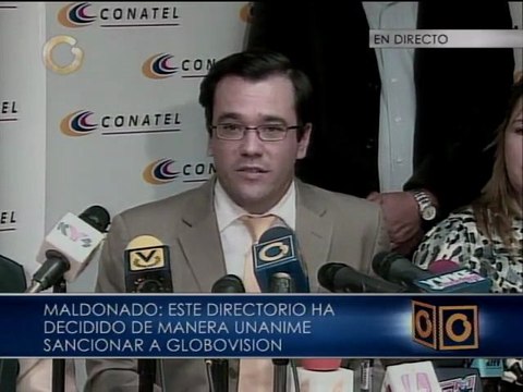 Conatel sanciona a Globovisión