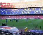 El Barça entrena en el Camp Nou