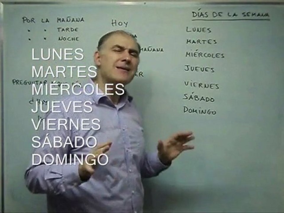 Dias da semana em espanhol