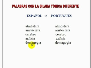 Palavras heterotonicas 5 espanhol- português