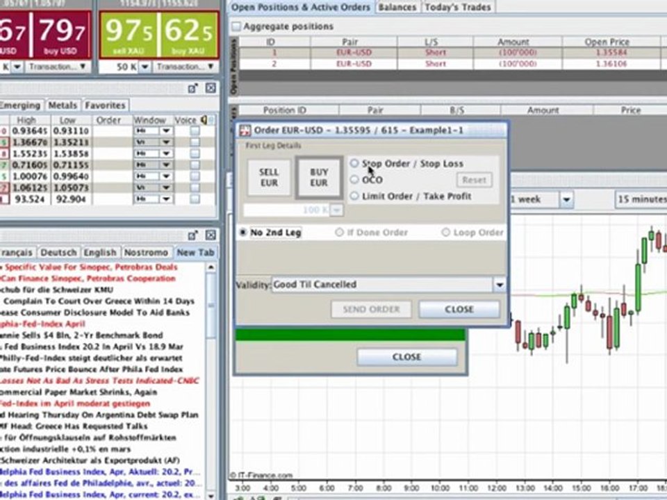 2/9 Forex spot transaction / placing an order