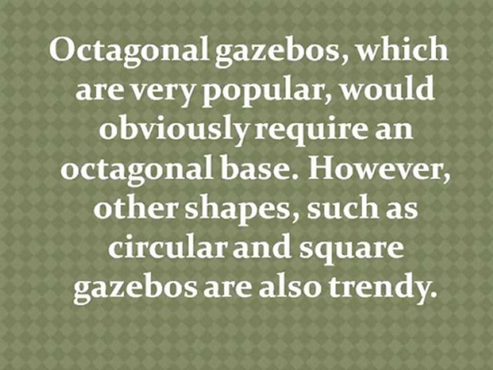 Base Requirements for Gazebos and Pergolas